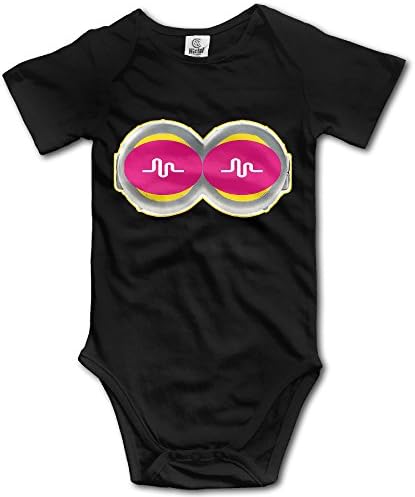 IdWAX Musical.ly Glasses Logo Baby Boys Girls Short Sleeve Onesies Bodysuit Black