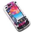 Crystal Hard Faceplate White Cover Case with Pink Flowers Design for SAMSUNG ROGUE U960 Verizon + Swivel Belt Clip [WCP353]