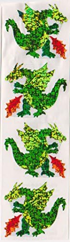 Fire Dragon Glitter Stickers - 2 Sheets
