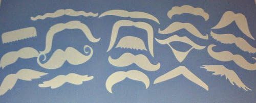 50 White Mustache - Moustache - Cut Outs - Die Cuts - Photo Props - Party Decorations - Garlands - Party Straws - Photo Booths