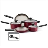 Farberware Premium Nonstick 10 Piece Cookware Set, Red