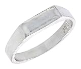 Sterling Silver Rectangular ID Baby Ring / Kid's Ring / Toe Ring (Available in Size 1 to 5)