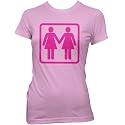 Lesbian Couple Ladies Fine Jersey T-Shirt, Pink, M