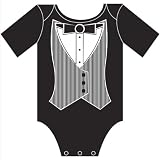 Tuxedo-Vest Onesie - Black.