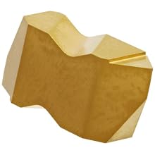 Dorian Tool NTP PVD-TiN Coated Carbide DorNotch Threading and Grooving Insert, Positive Rake Angle, Left Hand Cut, General Purpose Chip Breaker for Ferrous Metals, V Thread, 6-20 External/5-12 Internal TPI (Pack of 10)