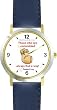 Habit 1 - Those Committed #1 (English Text) - DELUXE TWO-TONE WATCH from THE 7 HABITS - WATCH COLLECTION BY WATCHBUDDY&reg; - Arabic Numbers - Blue Leather Strap-Size-Children's Size-Small ( Boy's Size & Girl's Size )