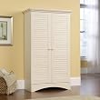 Antique White Bathroom / Laundry Room / Bedroom Linen Storage Organizer Cabinet / Armoire
