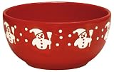 Waechtersbach Holiday Gracie Cereal Bowls, Set of 4, Cherry with White Snowman