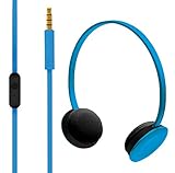 Hoomia U2NY-BLUE On-Ear Stereo Headphone with Microphone, Blue