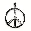 Silver Cubic Zirconia Peace Sign Pendants, Size: 42mm
