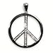 Silver Cubic Zirconia Peace Sign Pendants, Size: 42mm