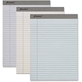 Ampad Evidence Pastel Perforated Pad, Size  8-1/2 x 11-3/4, Assorted ( Blue, Gray, Orchid), Legal Ruling, 50 Sheets per Pad(20-602R)
