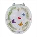Magnolia Pearl Butterfly Acrylic Resin Round Toilet Seat with Chrome Hinge