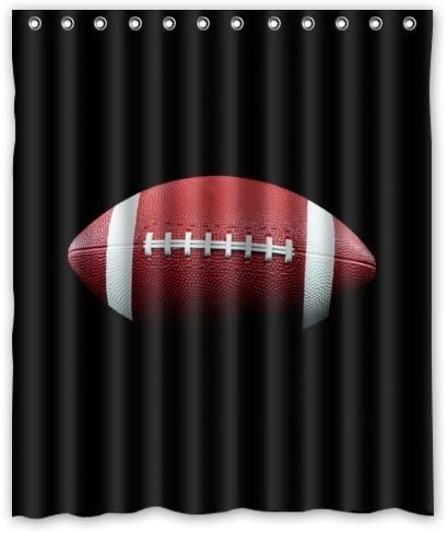 Window Curtain(One Piece) for Living Room/Bedroom/Patio Door/Bathroom,Home Decor Cool American Football Sport Ball Design Mildew 52"x 72"