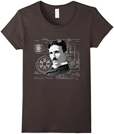 Women's Nikola Tesla Inventions - Nerd Science Bang T Shirt  Medium Asphalt