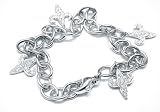 Diamond Fluer De-lis Charm Bracelet, 18k White Gold (0.40 T.w)