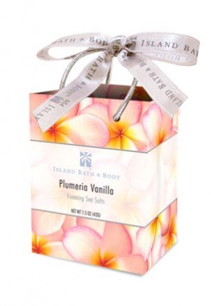 Island Bath & Body Plumeria Vanilla Foaming Mineral Salt Bag 1.5oz.
