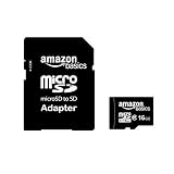 AmazonBasics 16 GB microSDHC Class 10 Flash Memory Card with SD Adapter