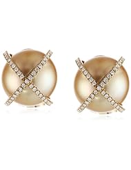TARA Pearls "Xs and Os" Golden Pearl Earrings
