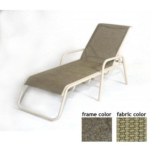 Lido Aluminum Sling Chaise Lounge With Scavo Bronze Frame And B0652 Fabric