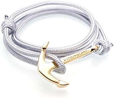 VIRGINSTONE Gold Plated Anchor Bracelets on Colorful Nylon Ropes (Ti)