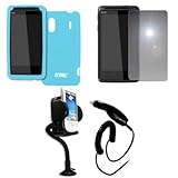 EMPIRE Light Blue Silicone Skin Case Cover + 360 Degree Rotatable Car Winds ....