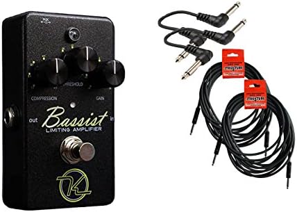 Keeley Electronics Bassist Compressor/Limiting Amplifier Cable Bundle w/ 4 free Items: 2x 18.6' Strukture Cables, 2x Hosa Patch Cables