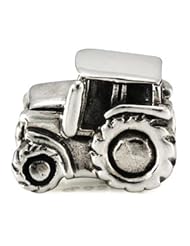 Genuine Ohm Beads (TM) Product. 925 Sterling Silver Tractor Bead Charm. 100% Satisfaction Guaranteed.