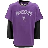 MLB Majestic Colorado Rockies Preschool Layered Long Sleeve T-Shirt - Purple (4)