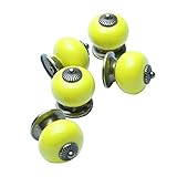 プルハンドル，SODIAL(R)クリニークヨーロッパセラミックドアノブキャビネット引き出し家具食器棚のプルハンドル（黄色）