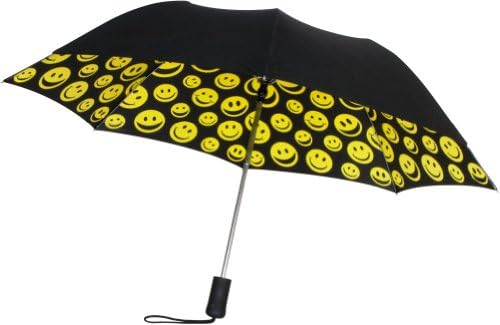 Happy Smiley Face Pattern Leighton Novelties Automatic Open Umbrella