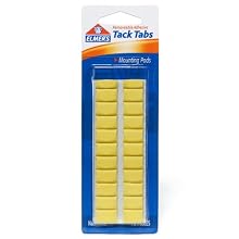Elmer's Tack Tabs Reusable Adhesive, 18 Tabs per Card, Yellow (98600)