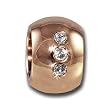 Amello Megabeads Edelstahl Bead Kugel rosegold mit wei�en Zirkonias f�r Armb�nder und Kette aus Stainless Steel AMZ025A