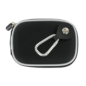 rooCASE Nylon Hard Shell (Black) Carrying Case with Memory Foam for Kodak Mini Video Camera Camcorder