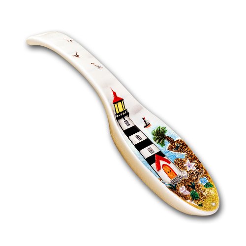 Light House Ceramic Large 3-D Spoon Rest / Trivet