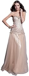 Strapless Beaded Lace Sequined  Tulle  Ball Gown Prom Dress/Quinceanera Dress 