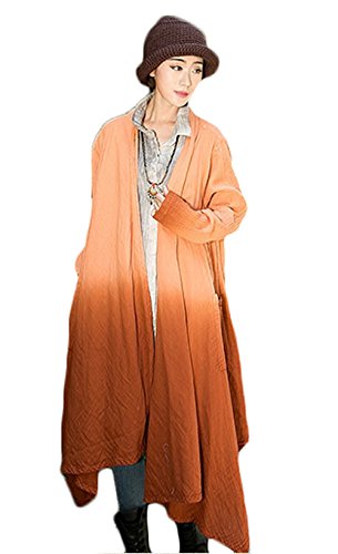 2-4720002 (セクシースキップ) 【並行輸入品】女 アジアンコート 復古 芸能 麻綿糸 長袖 ドルマンスリーブ ロング 大きいサイズ カーディガン アウター クロシェ 裏地 エスニック