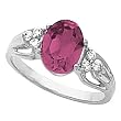 14K White Gold Rhodolite Garnet and Diamond Ring
