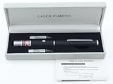 Office Products : Black Dimple Finish Green Laser Pointer Astronomy and Military Grade With Bonus L.E.D. Micro Flashlight Keychain Plus Blue Microfiber Optical Cloth