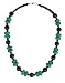 18" Black Onyx Bead and Turquoise Roundell Necklace