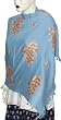 Stoles Wool with Flower Embroidery 80 x 27 inches (esrf036)