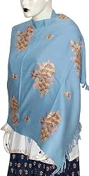 Stoles Wool with Flower Embroidery 80 x 27 inches (esrf036)