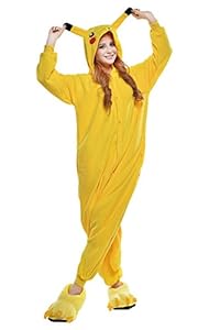 Halloween Animal Pajamas Unisex Sleeping Wear Kigurumi Onesie Cosplay Costumes (M, pikachu)