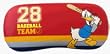 Disney's Donald Duck Eye Glasses Protector Case 6 1/2" By 3" in Color Red with Picture of Donald Holding a Bat in Front of Case