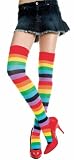 Music Legs Rainbow Striped Thigh High