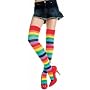 Music Legs Rainbow Striped Thigh High