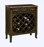 Three Drawer Black Wine Server