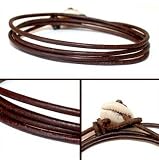 Produkt-Bild: cored Lederarmband wrap 100cm Braun mit Kaurimuschel