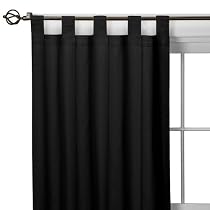 Casual Home Window Pair Black Tab Top 84X84