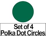 Set of 4 7 Dark Green Circles Polka Dots Vinyl Wall Graphic Decals Stickers Set of 4 - 7